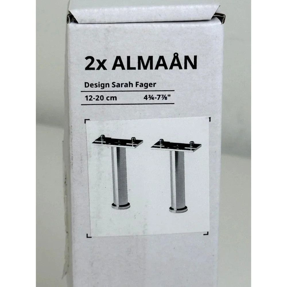 New IKEA ALMAAN Leg Stainless Steel 2 pack 4 ¾-7 ⅞ 